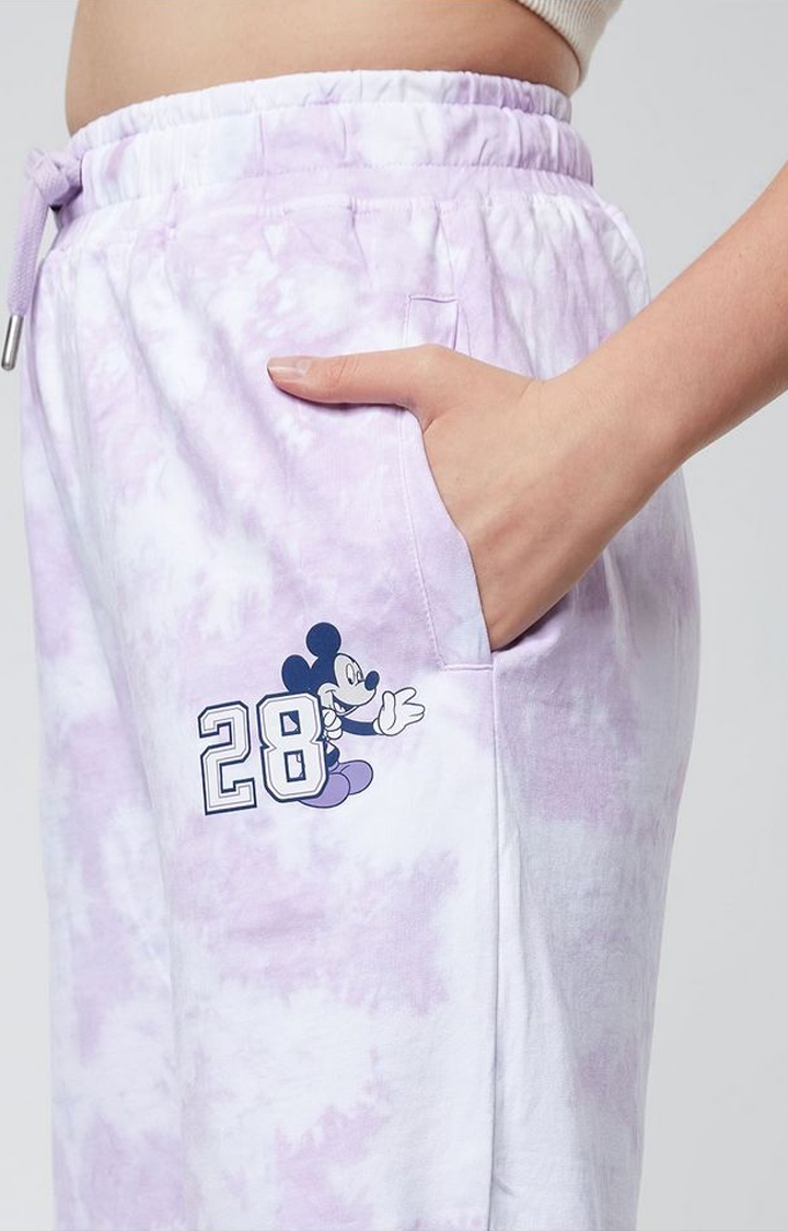 Women's Mickey Mouse Tie Dye Lavender Cotton Tie Dye Joggers