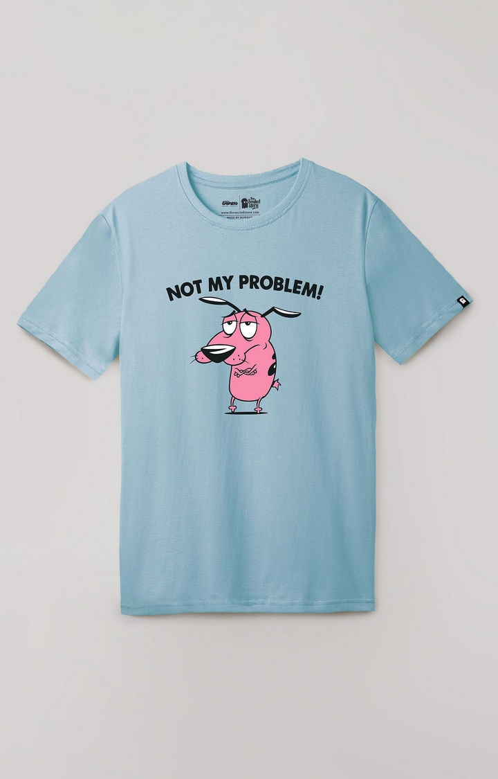 Men's Courage: Not My Problem Blue Printed Regular T-Shirt