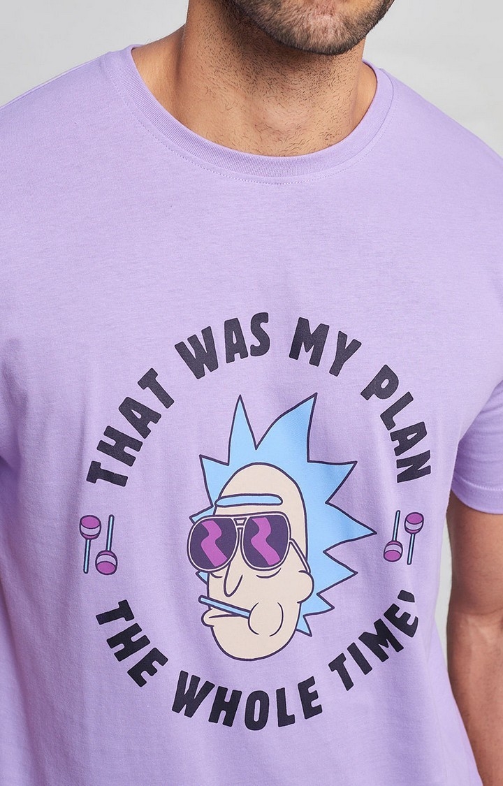 Men's Rick And Morty: The Plan Purple Printed Co-ords