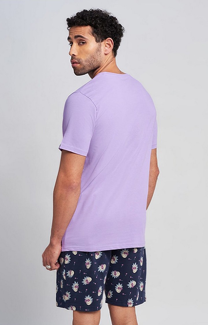 Men's Rick And Morty: The Plan Purple Printed Co-ords