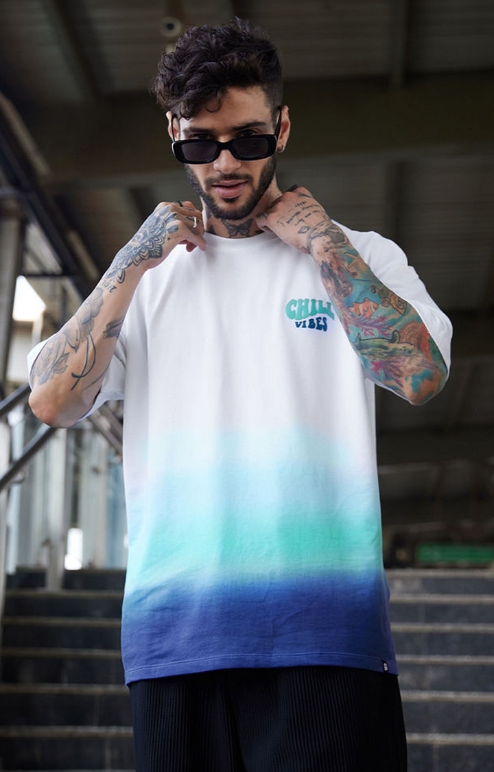The Souled Store | Men's Chill Vibes Multicolour Colourblock Oversized T-Shirt