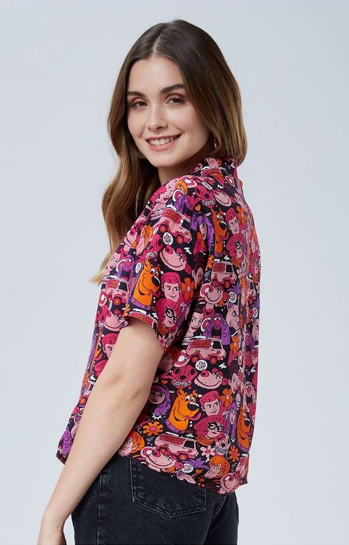 Women's Scooby Doo: The Gang Multicolour Printed Oversized Shirt