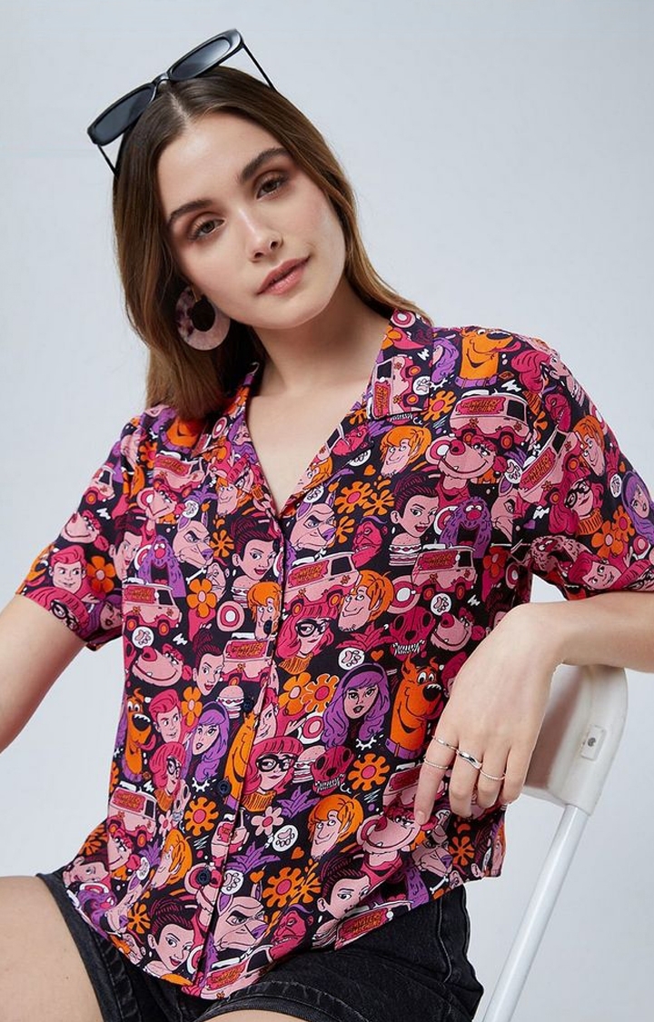The Souled Store | Women's Scooby Doo: The Gang Multicolour Printed Oversized Shirt
