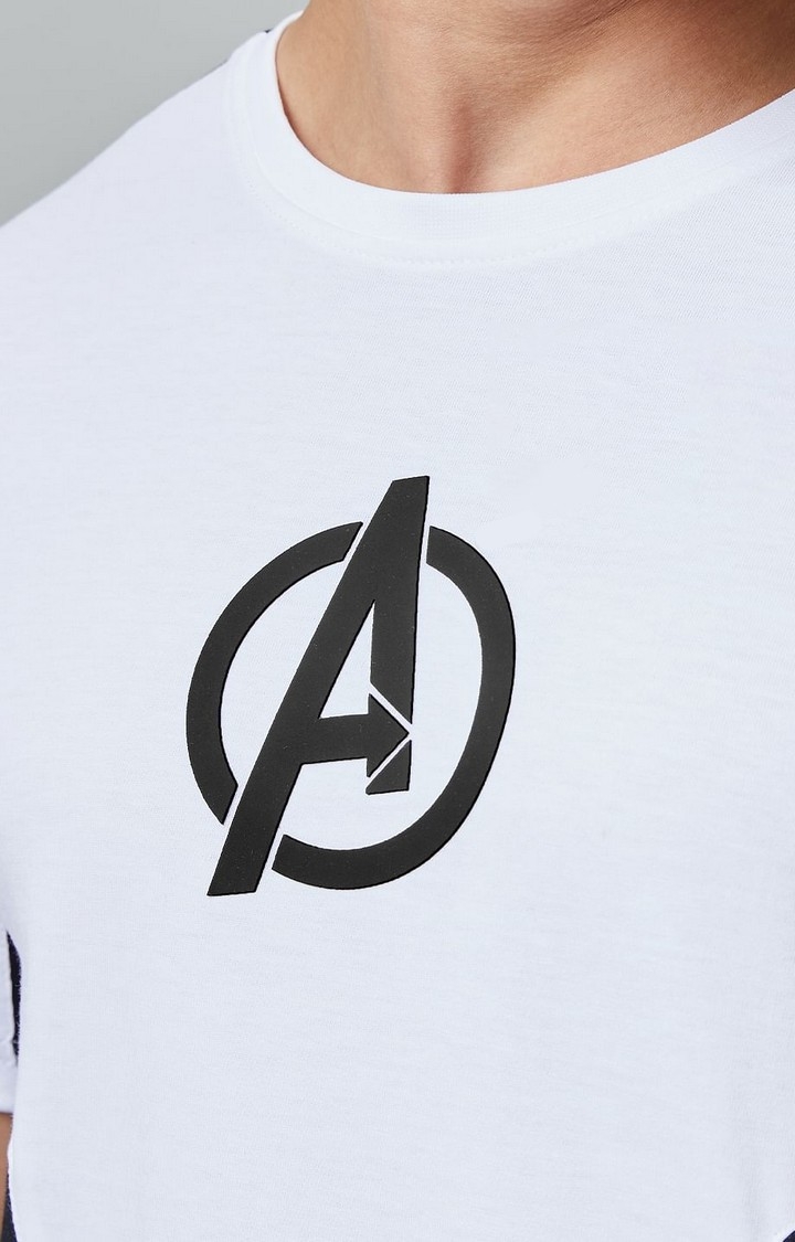 Men's Avengers: Quantum White Printed Regular T-Shirt