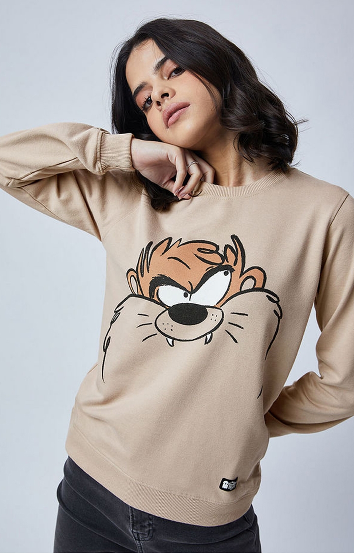The Souled Store | Women's Looney Tunes: Taz Brown Printed Sweatshirts