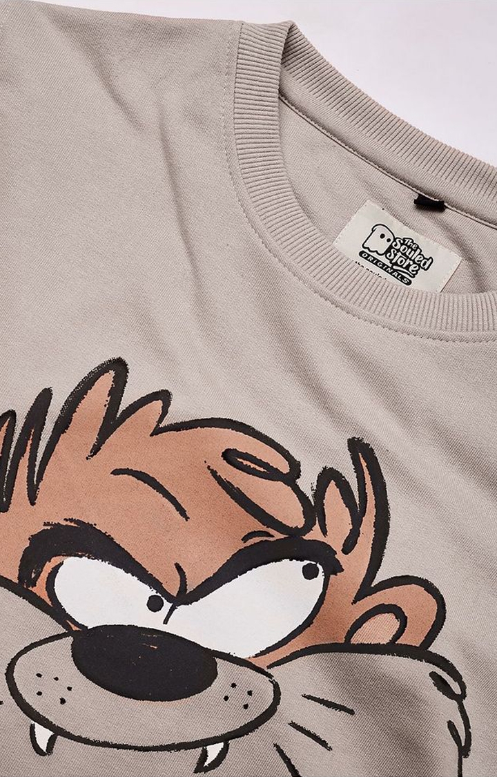 Women's Looney Tunes: Taz Brown Printed Sweatshirts