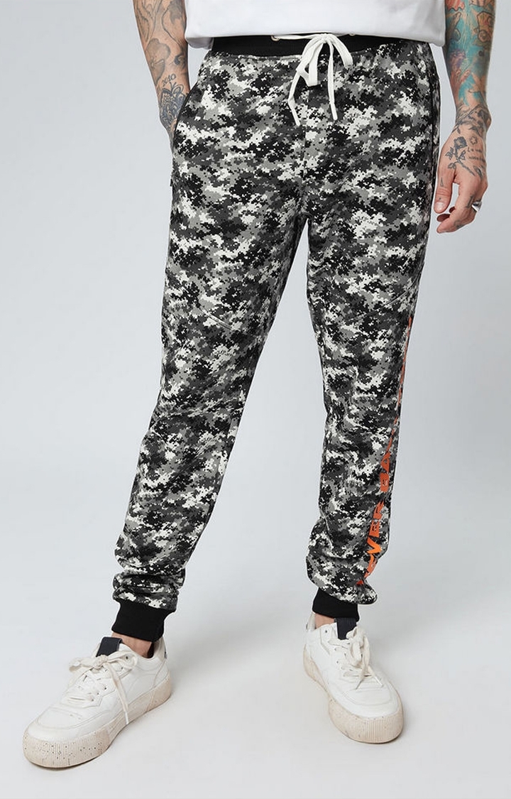 The Souled Store | Men's  Grey Cotton Camoflauged Activewear Joggers