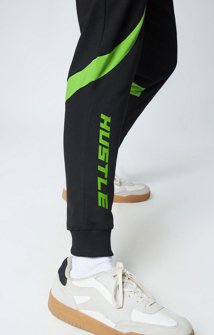 Men's  Black Cotton Solid Activewear Joggers