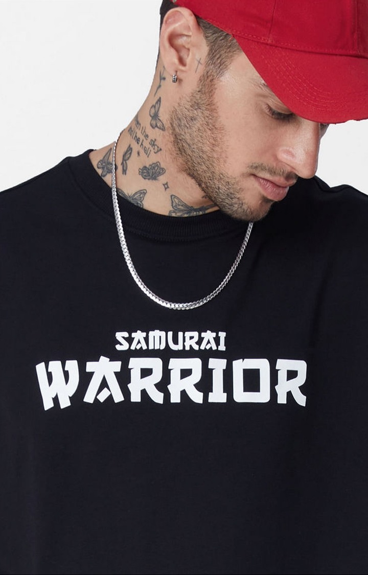 Men's TSS Originals: Samurai Black Printed Oversized T-Shirt