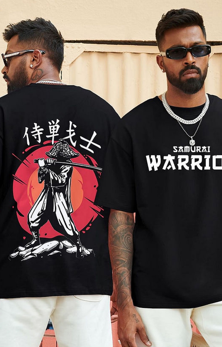 The Souled Store | Men's TSS Originals: Samurai Black Printed Oversized T-Shirt