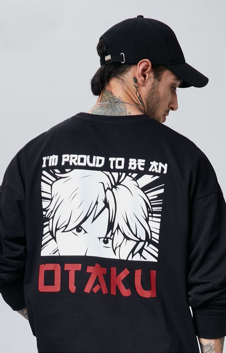 The Souled Store | Men's TSS Originals: Otaku Black Printed Oversized T-Shirt