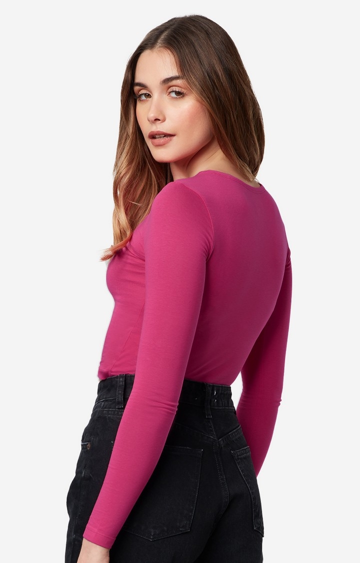 Women's Solids: Hot Pink (Cropped Fit) Women's Cropped Tops