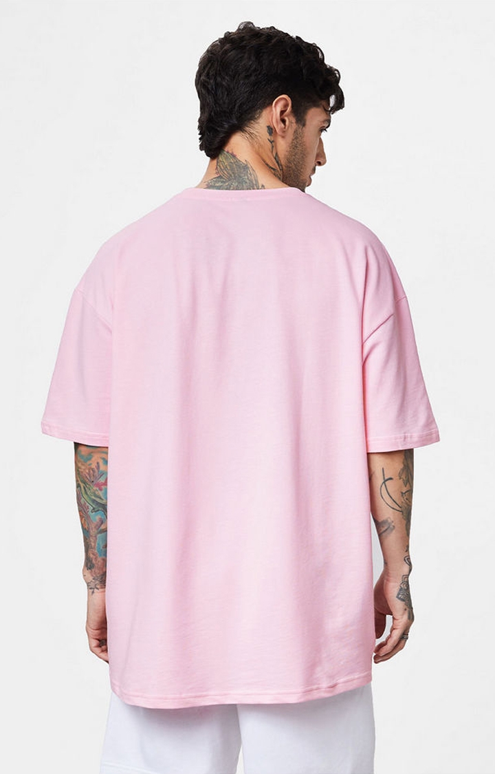 Men's TSS Originals: No B*llshit Pink Printed Oversized T-Shirt