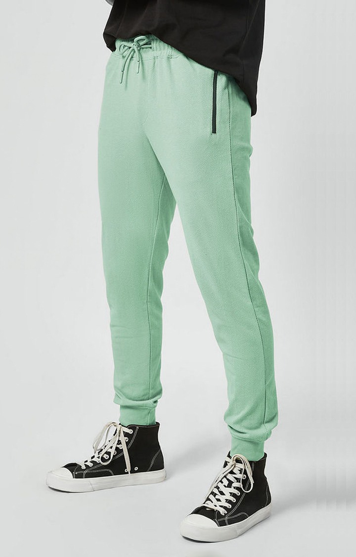 Men's  Morning Mist Cotton Solid Activewear Joggers