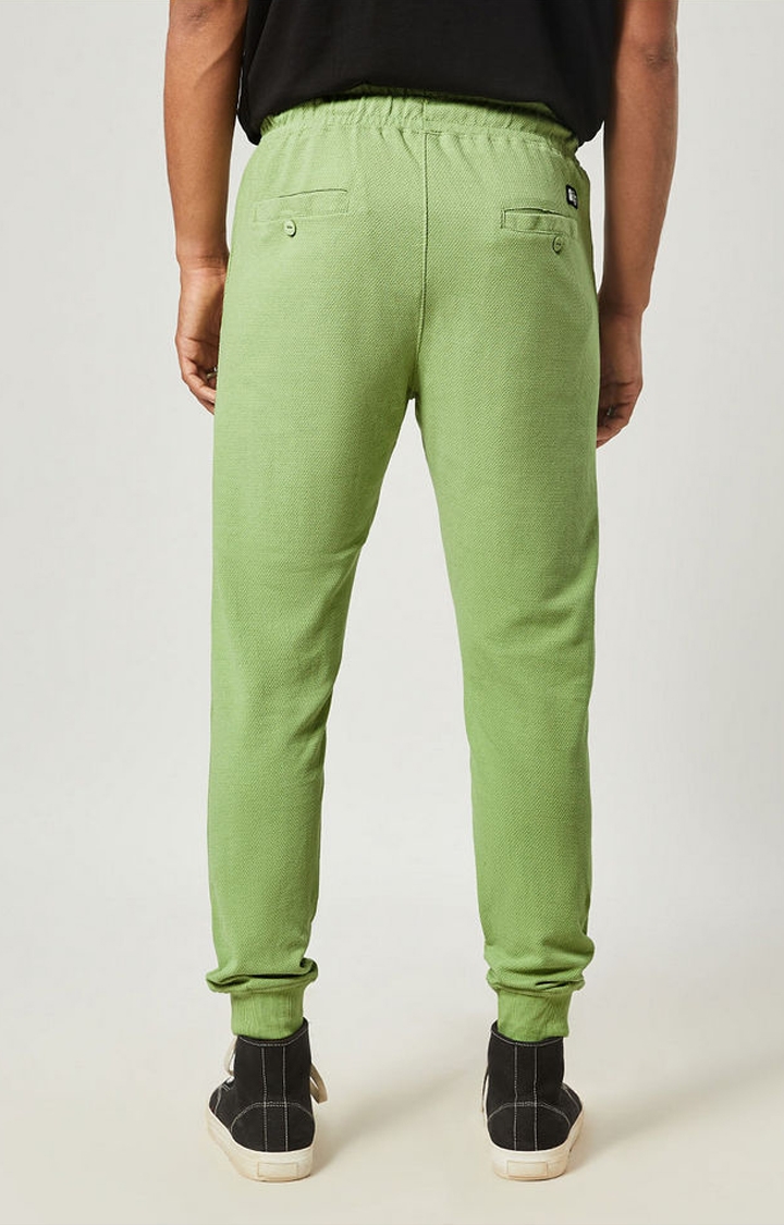 Men's  Light Olive Cotton Solid Activewear Joggers