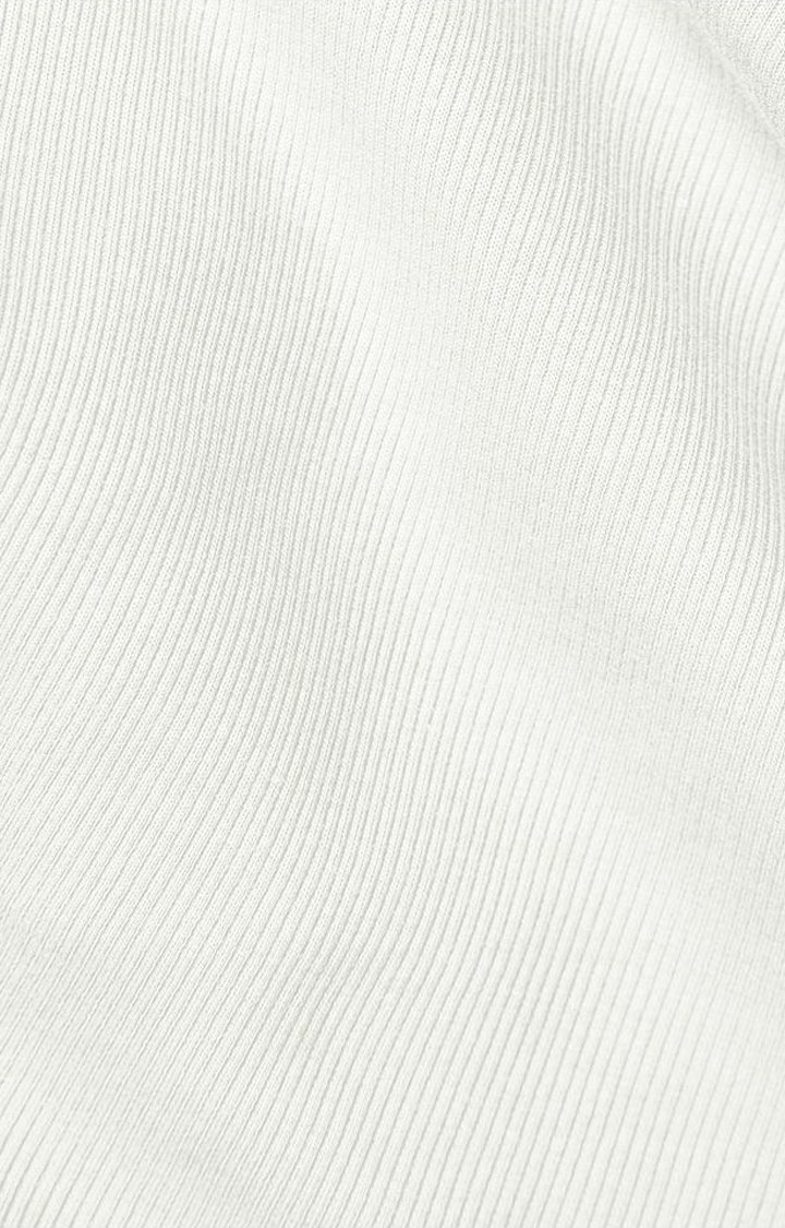 Women's White Solid Crop Top