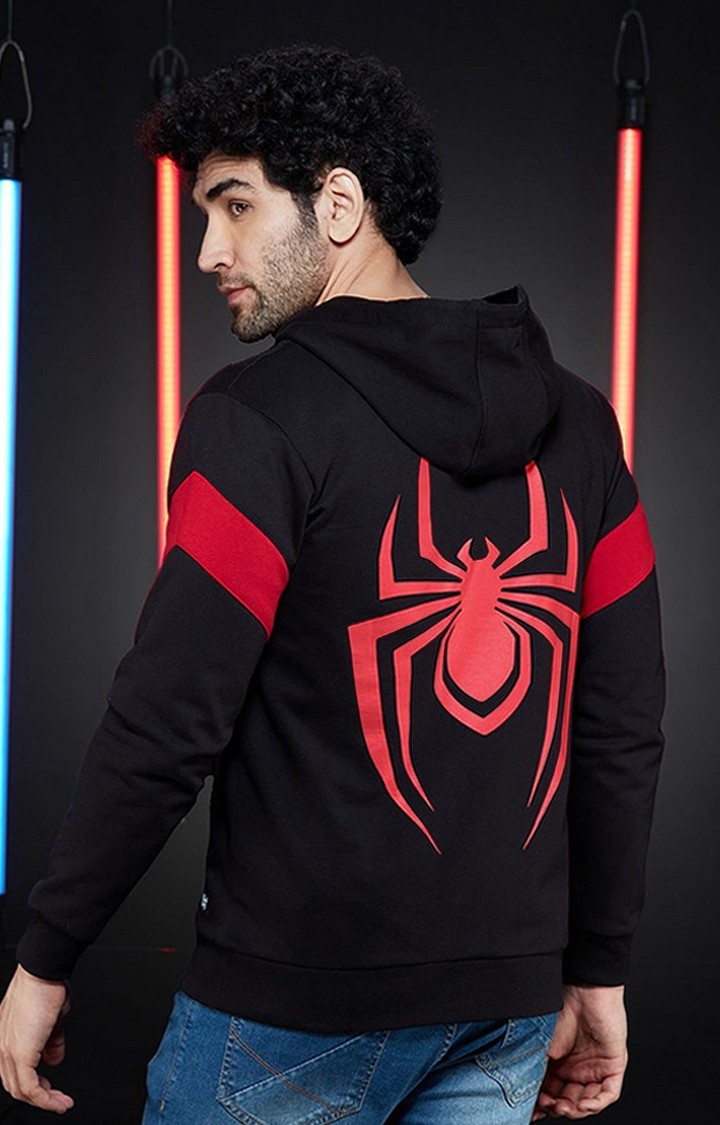 The Souled Store | Men's Spider-Man: The Suit Black Printed Hoodies
