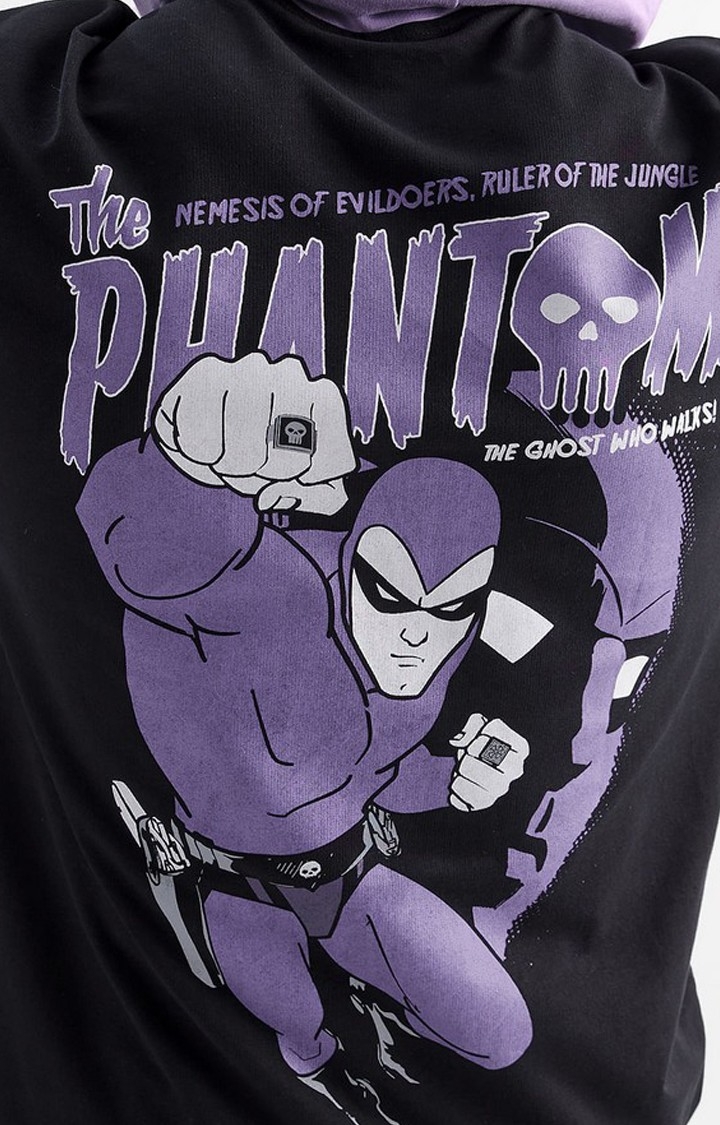 Men's Phantom: Ghost That Walks Black Printed Hoodies