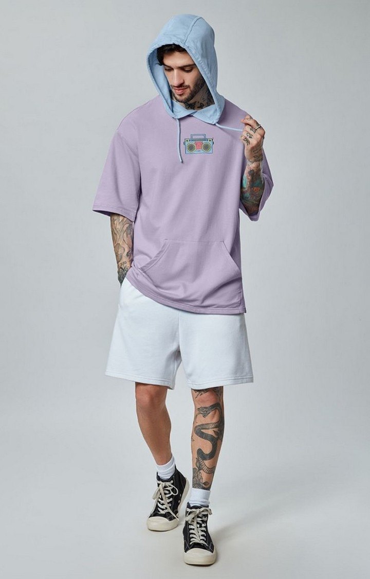Men's Looney Tunes: Jammin Purple Graphic Printed Hoodies