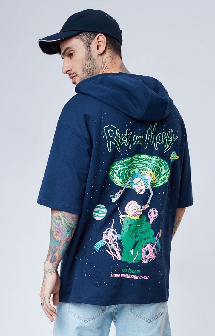 The Souled Store | Men's Rick And Morty: Escape Blue Printed Hoodies
