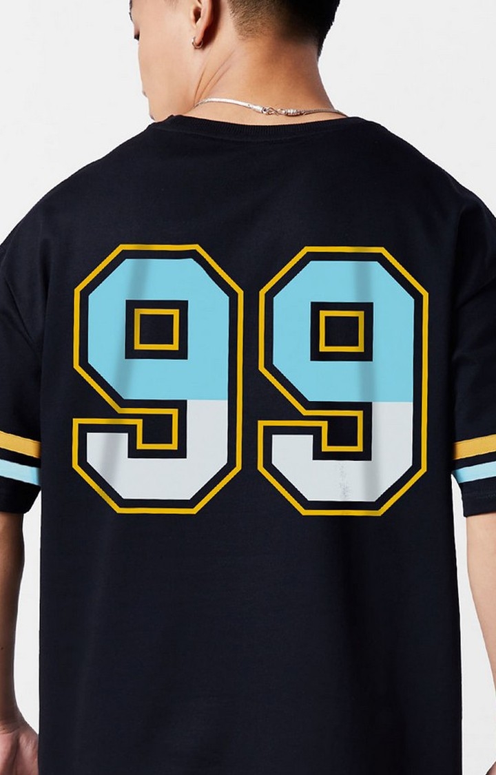 The Souled Store | Men's Brooklyn Nine-Nine: 99th Precinct Blue Typographic Printed Oversized T-Shirt