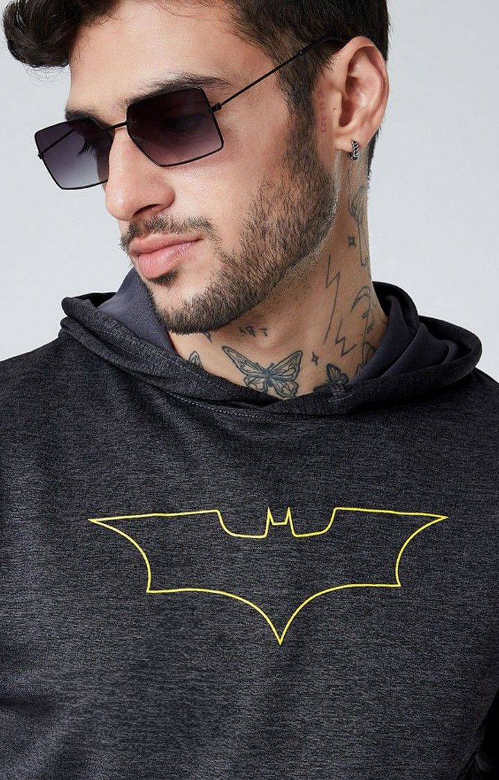 Men's DC: Batman Grey Printed Hoodies