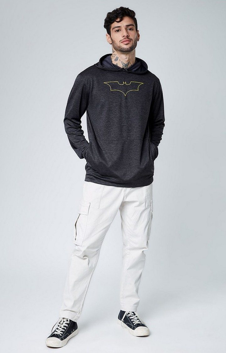 Men's DC: Batman Grey Printed Hoodies