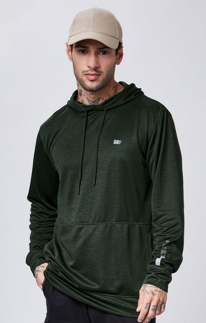 The Souled Store | Men's Olive Green Solid Hoodies