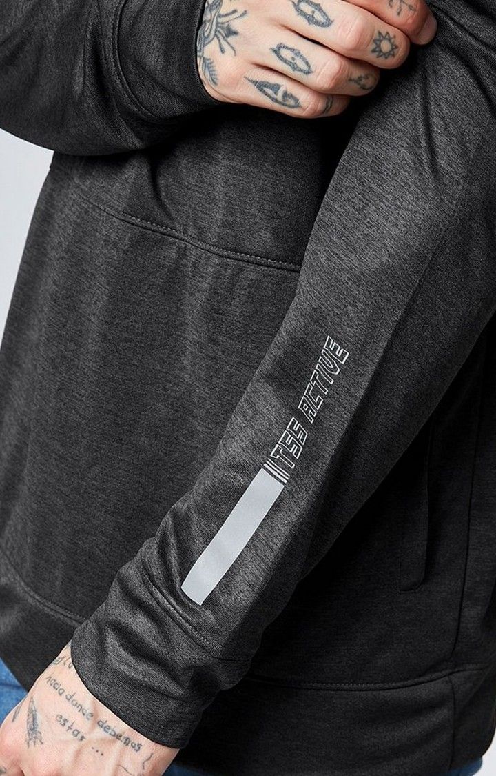 Men's Black Solid Hoodies