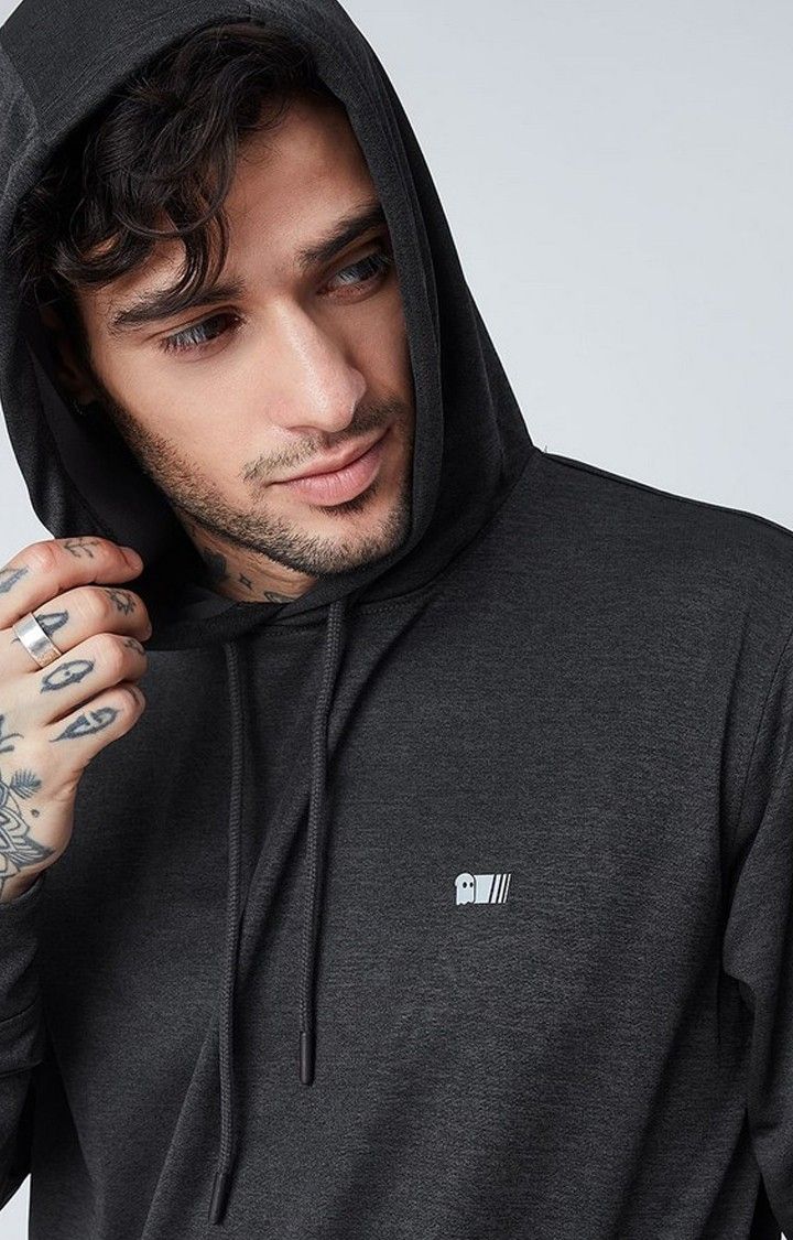 Men's Black Solid Hoodies