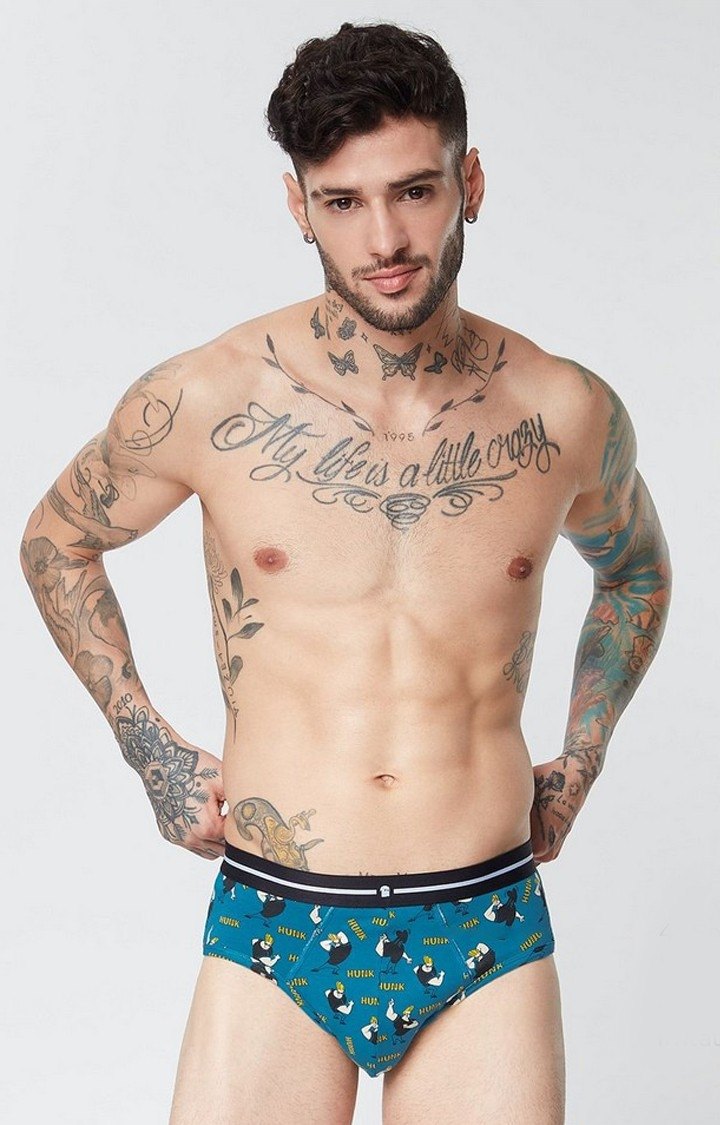 Men's Green Official Johnny Bravo: Hunk Briefs Underwear