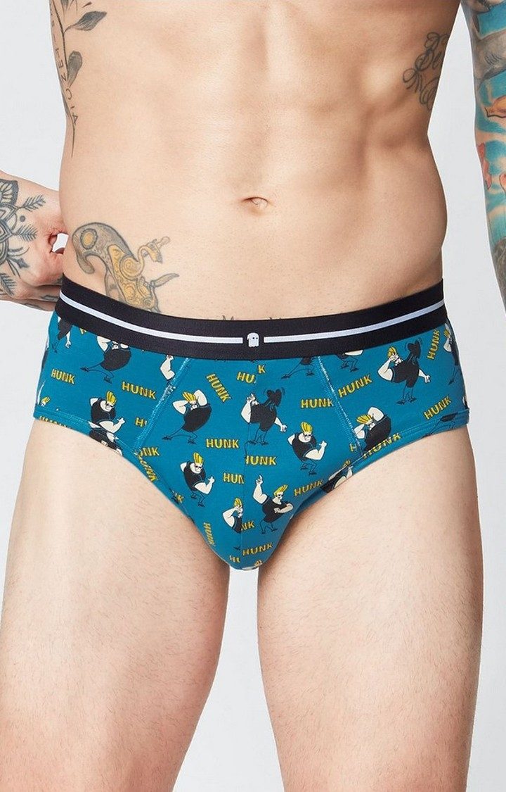 Men's Green Official Johnny Bravo: Hunk Briefs Underwear