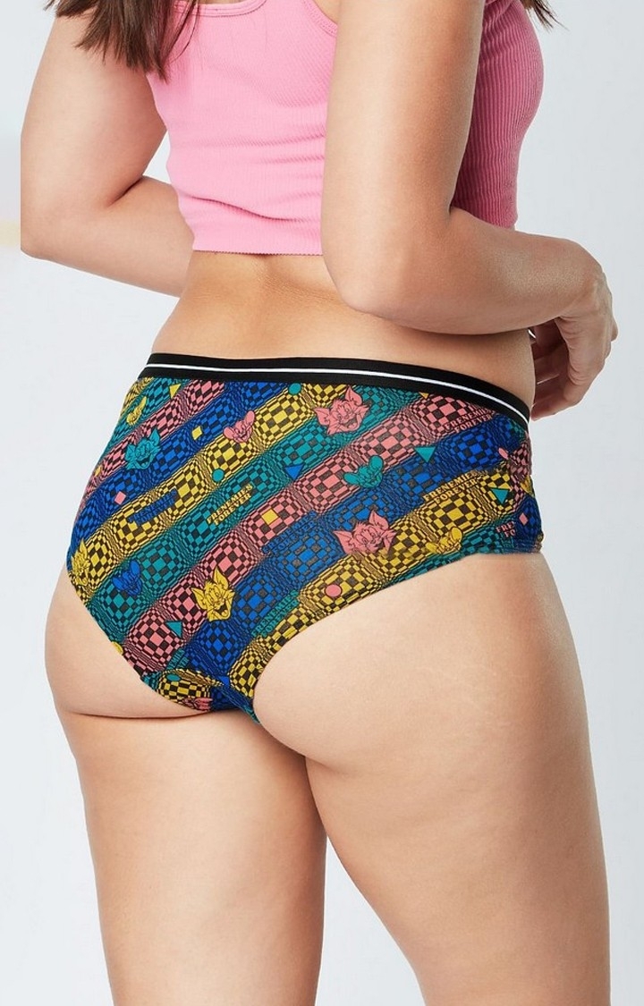 Women's Multicolour Official Tom And Jerry: Trippy Hipster Panties