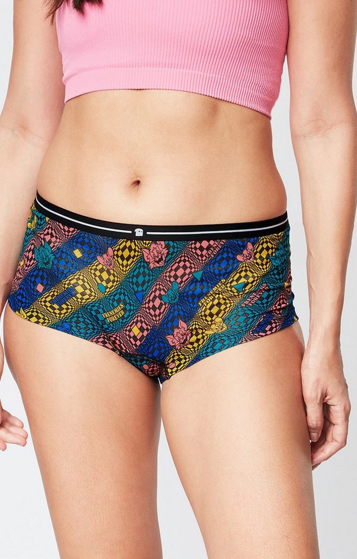 Women's Multicolour Official Tom And Jerry: Trippy Boyshorts