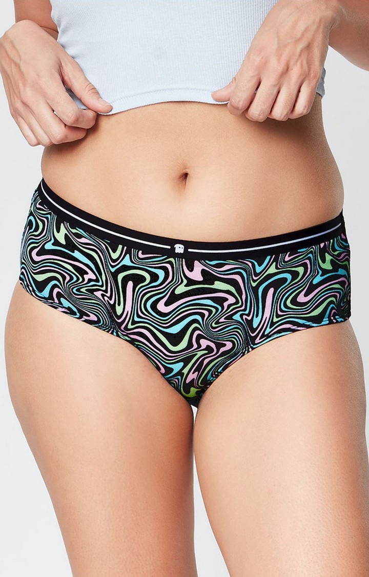 The Souled Store | Women's Black Trippy Vibes Hipster Panties