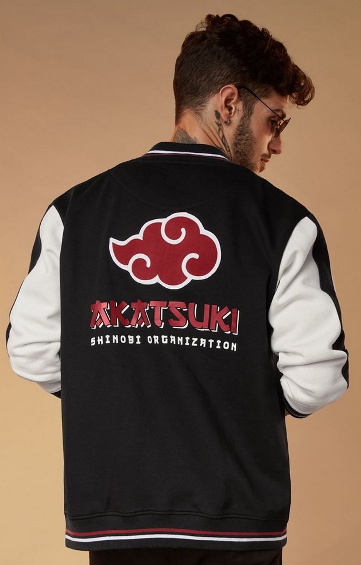 The Souled Store | Men's Naruto: Akatsuki Black Typographic Printed Western Jacket