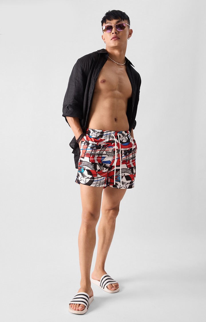 Men's  Official Captain America: Shield Pattern Beach Shorts