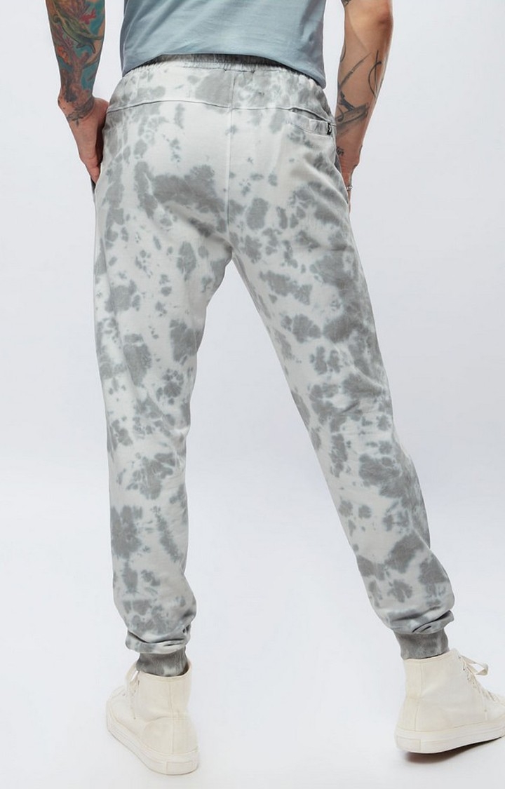 Men's Tie Dye Grey Grey Cotton Tie Dye Joggers
