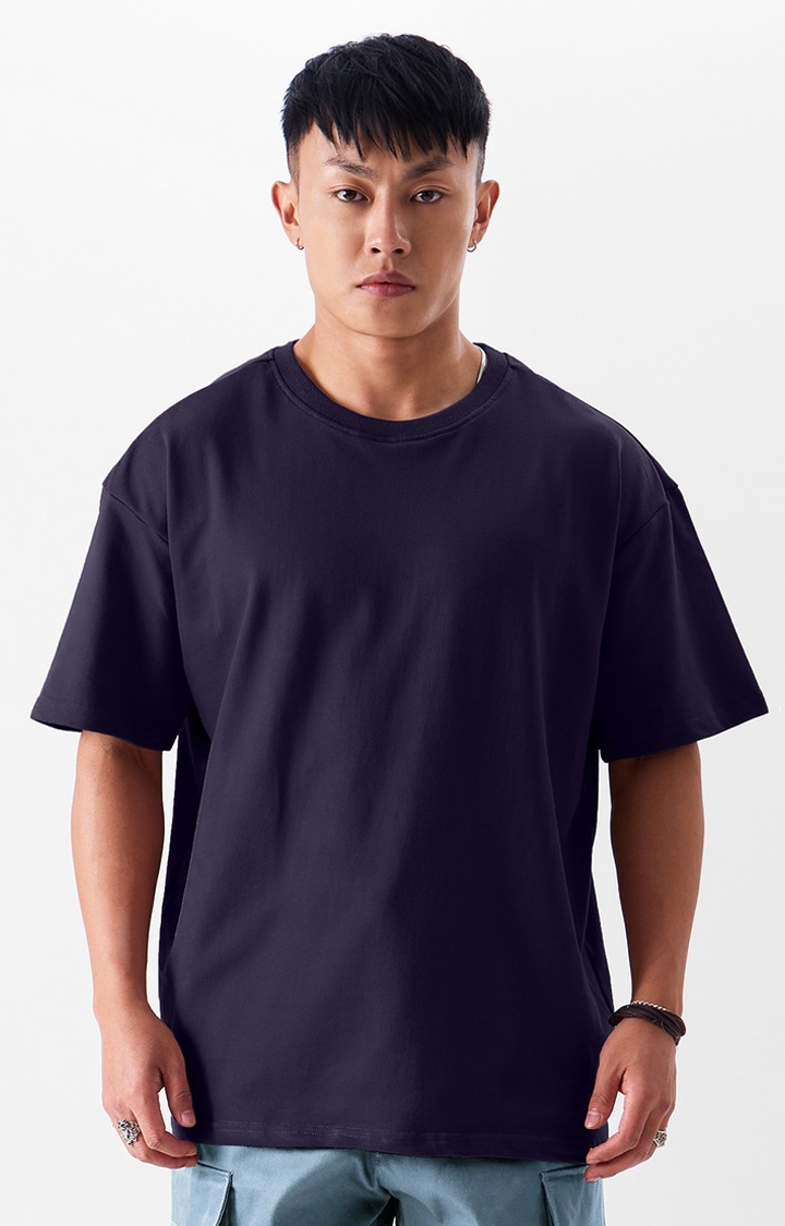 The Souled Store | Men's Original Solids Berry Oversized T-Shirts