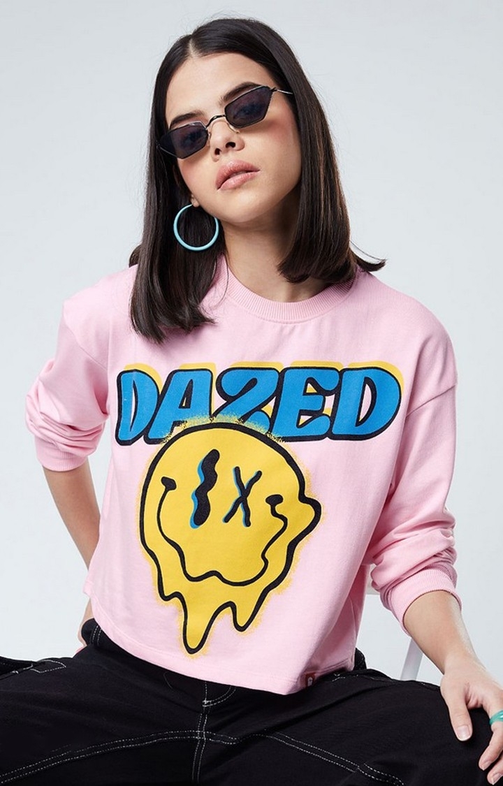 The Souled Store | Women's Dazed Pink Printed Sweatshirts