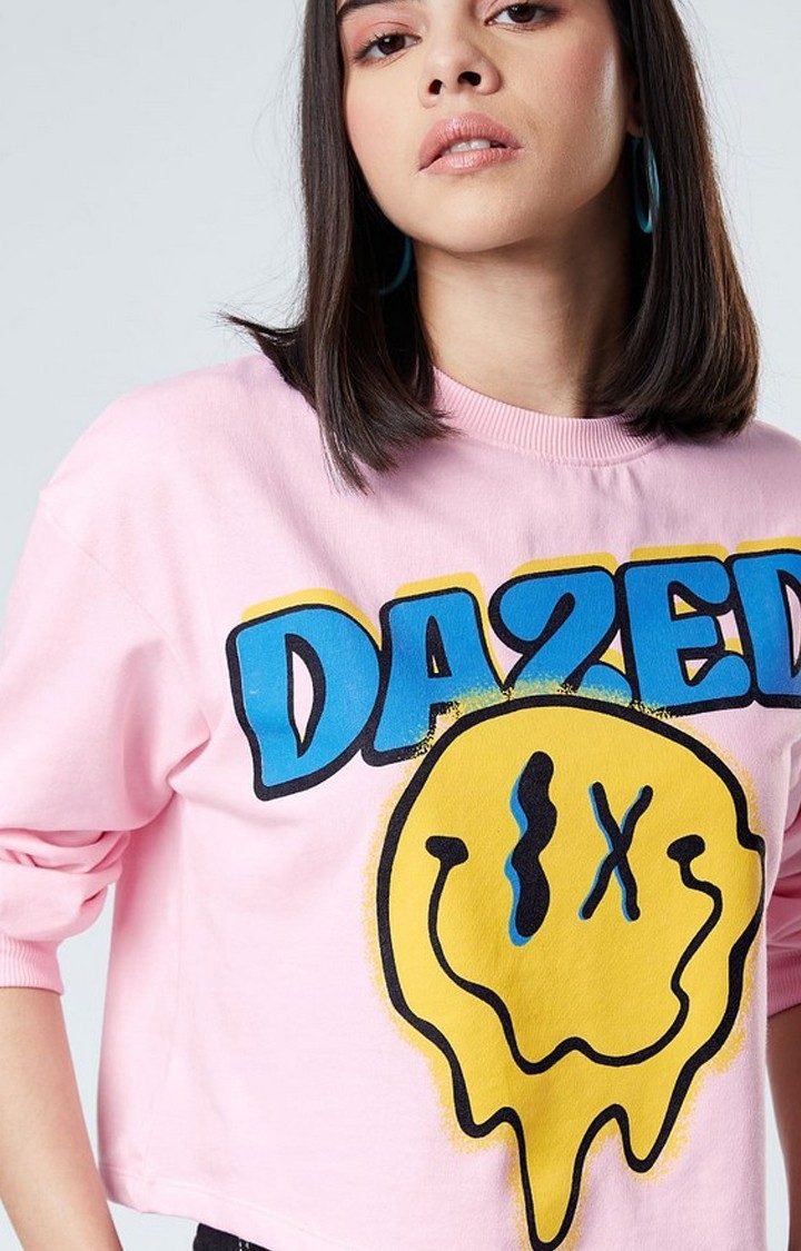 Women's Dazed Pink Printed Sweatshirts
