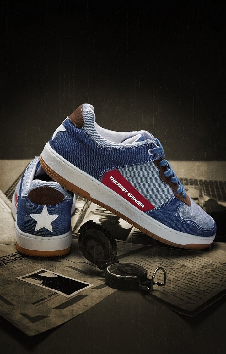 The Souled Store | Men's Captain America: Super Soldier Blue Sneakers