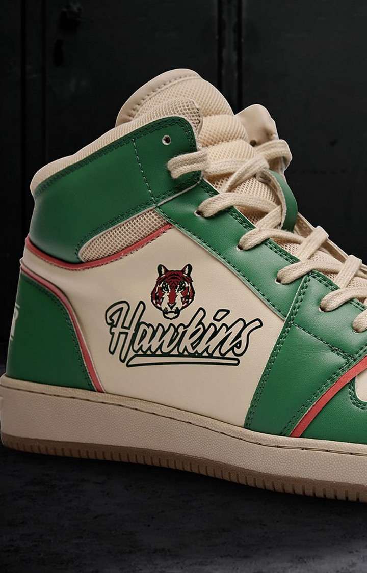 Men s Stranger Things Hawkins White Green Sneakers