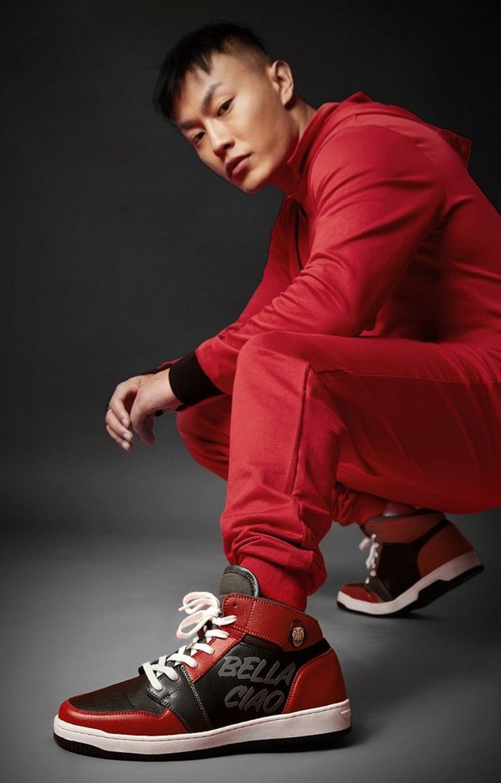 Men's Money Heist: Bella Ciao Black & Red Sneakers