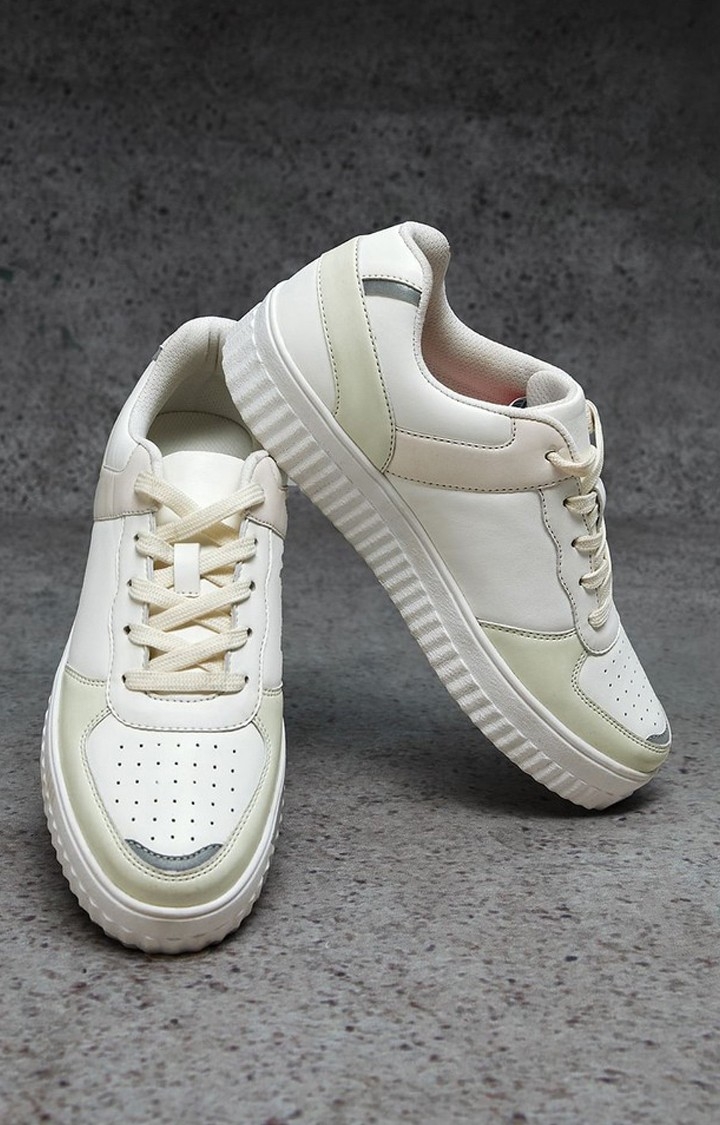 The Souled Store | Women's White (Solar Activated) Sneakers 0