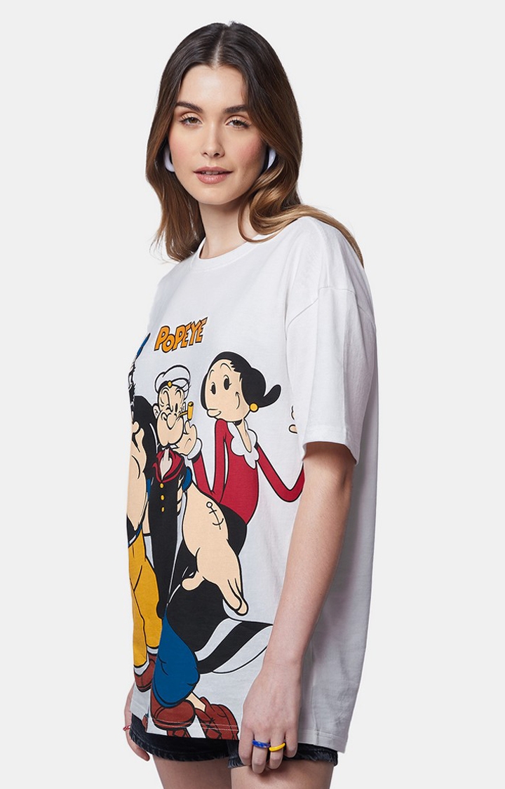 Women's Official Popeye Sailor Crew Oversized T-Shirts