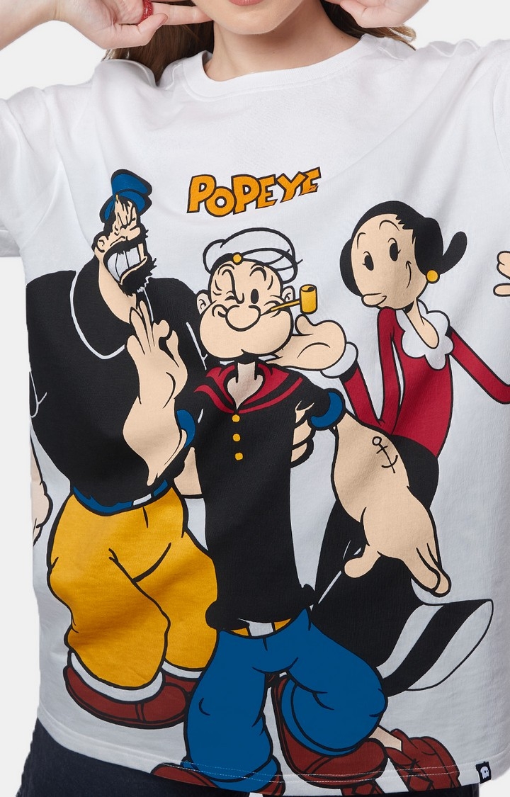 Women's Official Popeye Sailor Crew Oversized T-Shirts