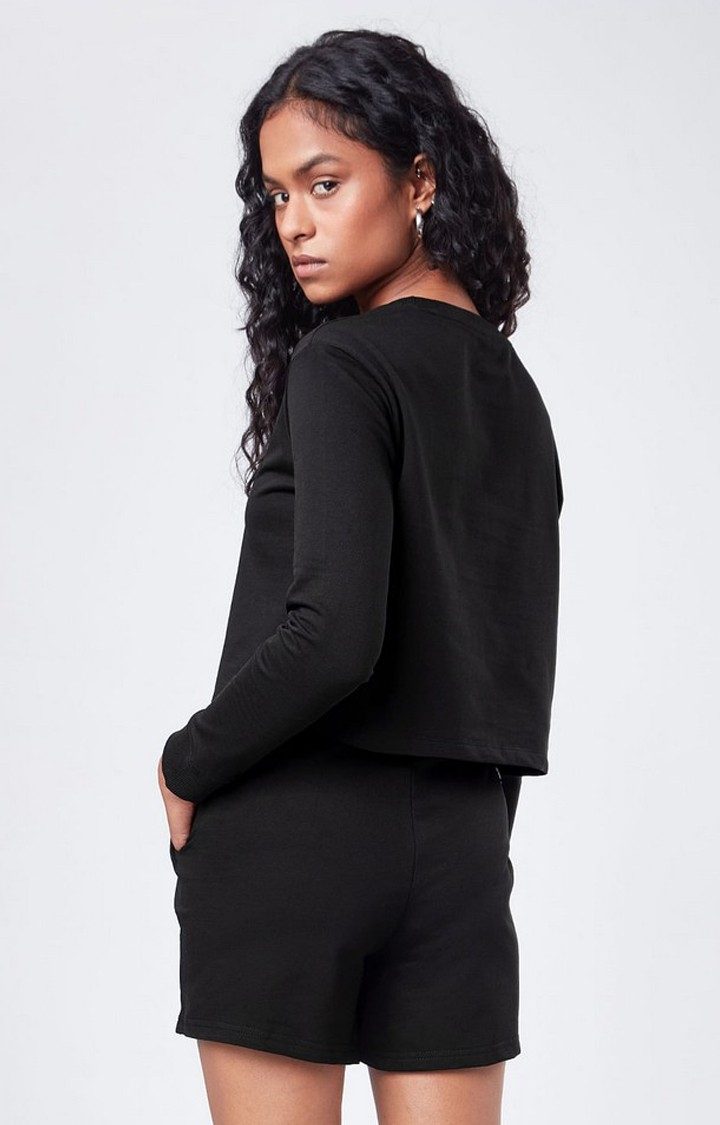 Women's Black Solid Co-ords