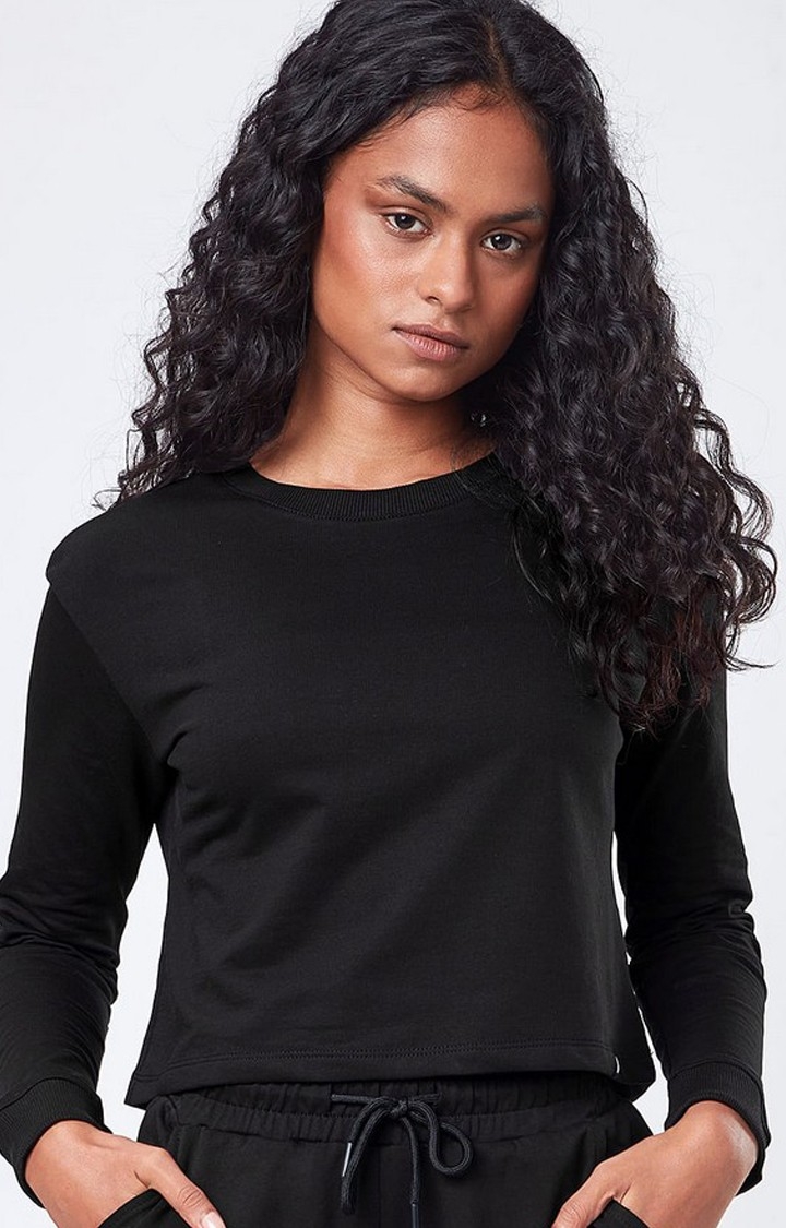 Women's Black Solid Co-ords