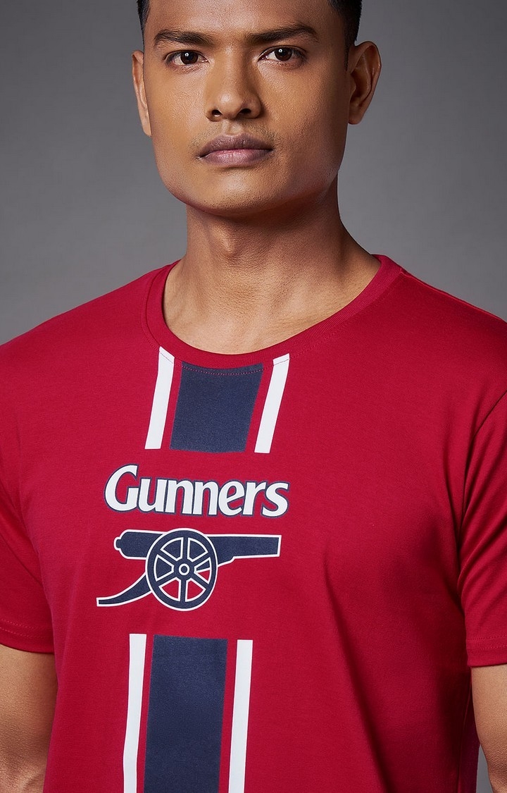Men's Arsenal FC: Gunners Set Red Printed Co-ords